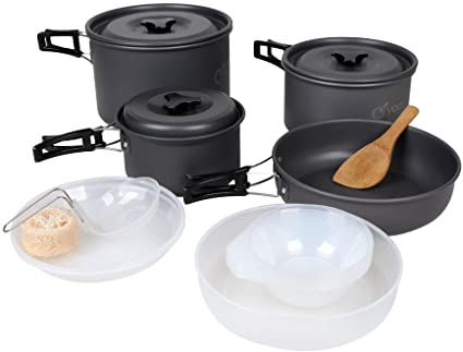 2. Yodo Anodized Aluminum Camping Cookware Set